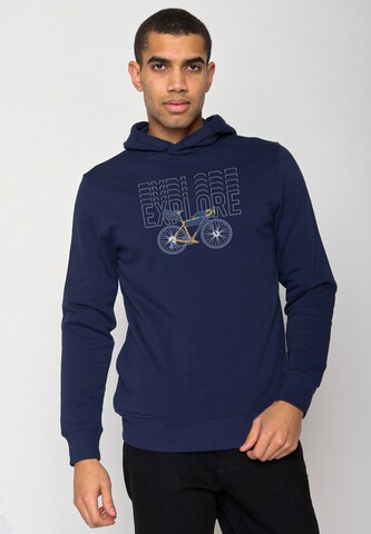 GREENBOMB Sweatshirt 'Bike Gravel' in Blau: Vorderseite