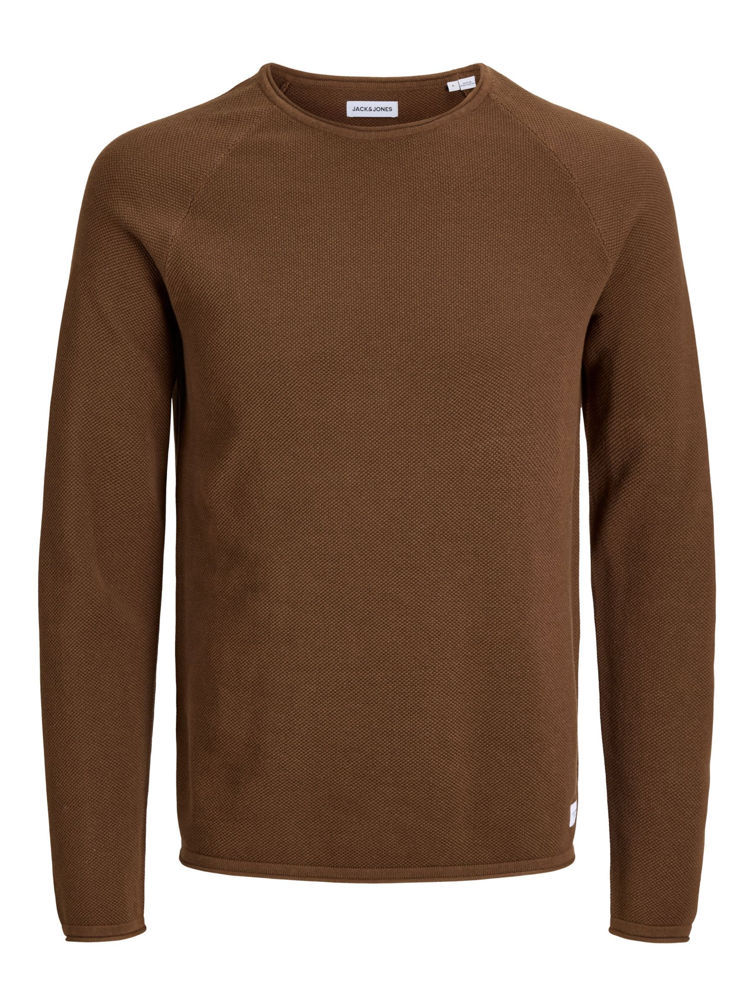 JACK & JONES Regular Fit Pullover 'JJEHill' in Braun: Vorderseite