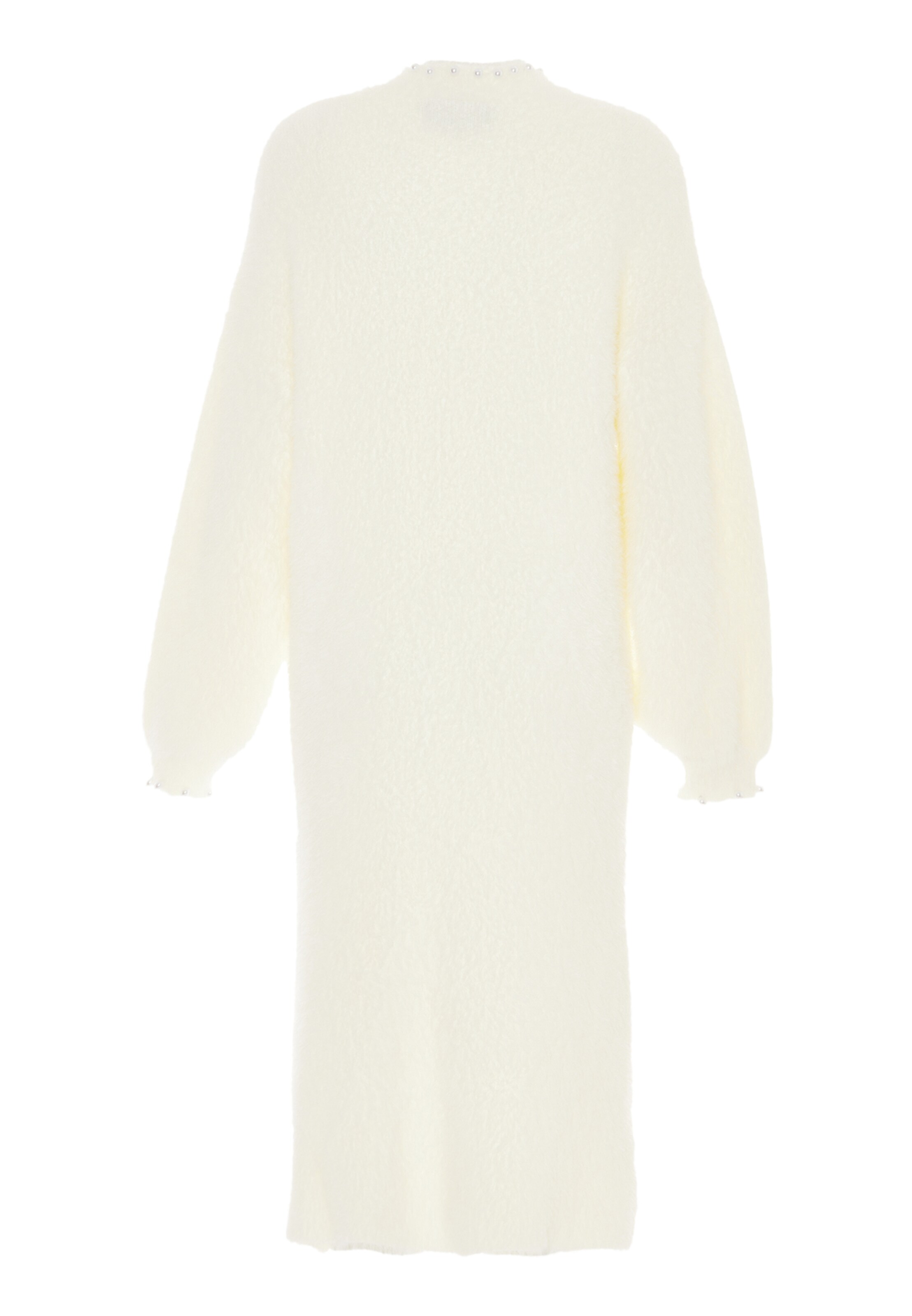 Geacă tricotată de la faina pe alb