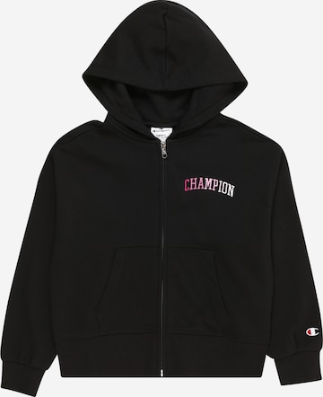 Champion Authentic Athletic Apparel Sweatjacke in Schwarz: predná strana