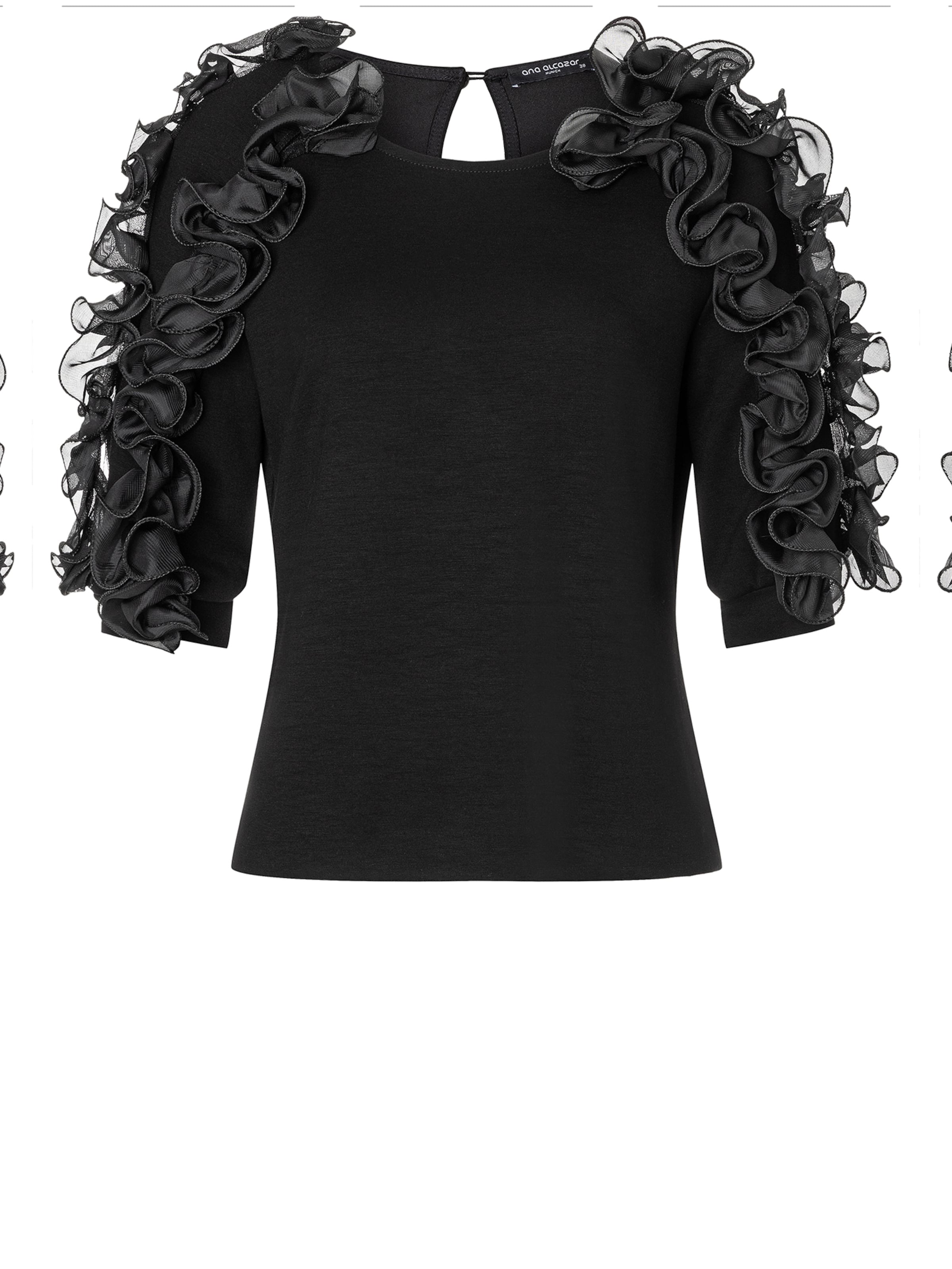 Ana Alcazar Top 'Agini' in Zwart: voorkant