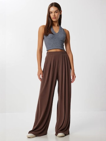 Wide Leg Pantalon Happiness İstanbul en marron