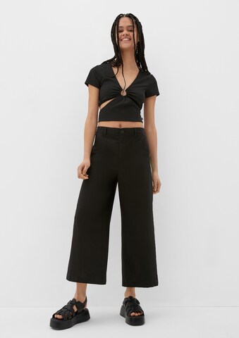 Wide leg Pantaloni di QS in nero