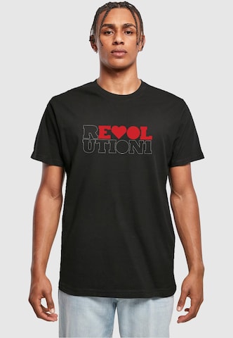 Merchcode Shirt 'Beatles - Revolution Lights' in Zwart: voorkant