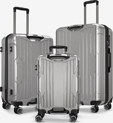 4FLY Kofferset 'Carbo' in Silber: Vorderseite