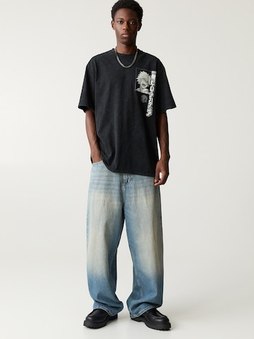 T-Shirt 'MY HERO' Pull&Bear en gris