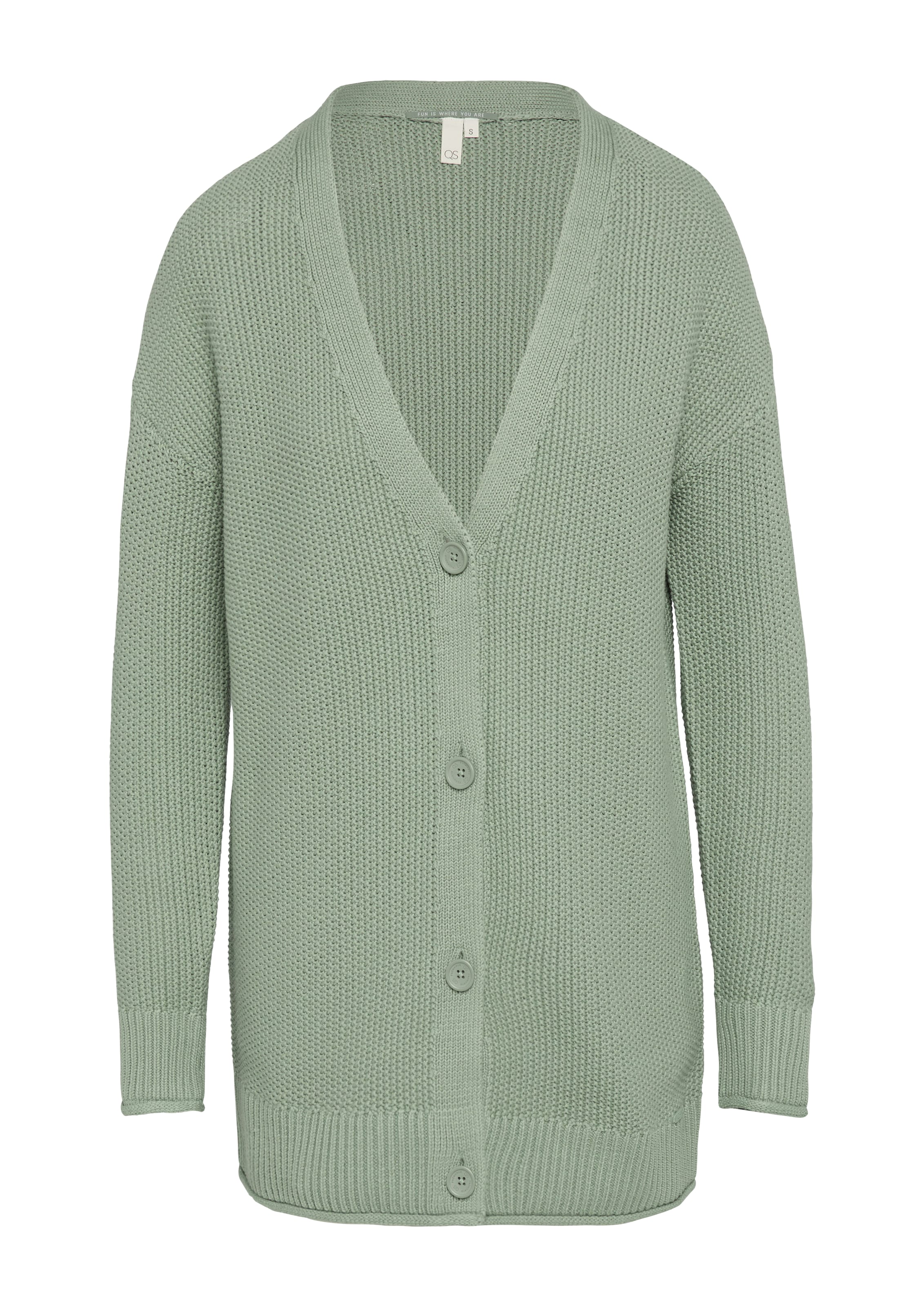 QS Gebreid vest in Groen: voorkant