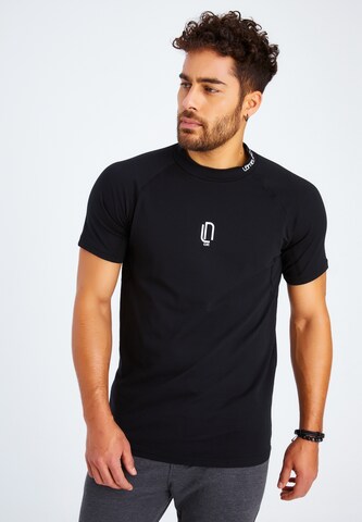 Leif Nelson Gym T-Shirt Rundhals in Schwarz: predná strana