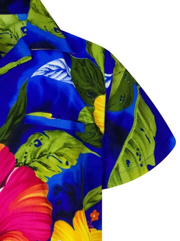 King Kameha Shirt 'Big Flower' in Blau