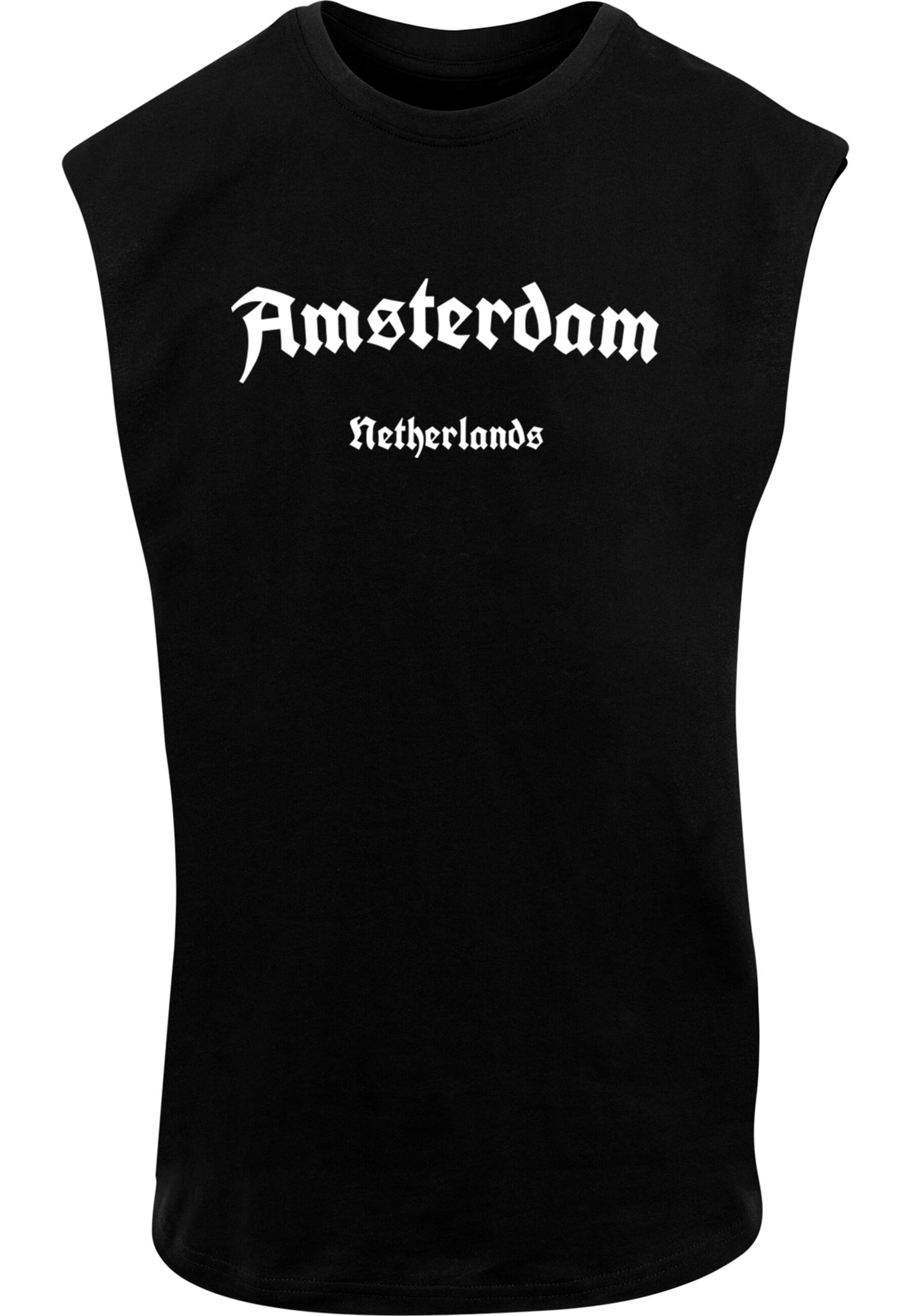 Merchcode Top 'Amsterdam X' in Schwarz: Vorderseite