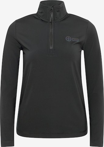 CHIEMSEE Fleecepullover ' mit auffälligem PlusMinus-Print ' in Schwarz: Vorderseite