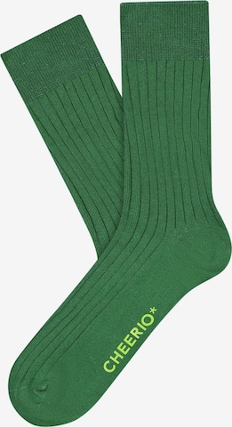 CHEERIO* Къси чорапи 'TOUGH GUY' в зелено: отпред