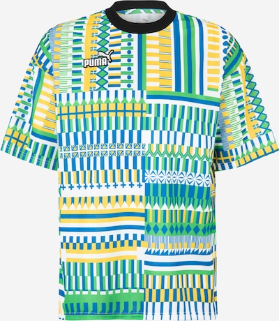 PUMA Camiseta de fútbol en azul / amarillo / verde / blanco, Vista del producto