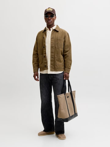 JACK & JONES Regular fit Button Up Shirt in Beige