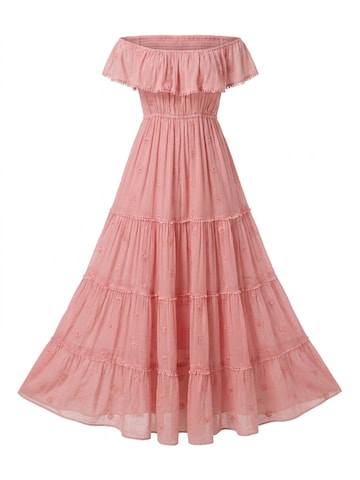 Miss June Dress 'Robe Longue Kate' in Pink: front