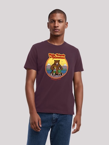 T-Shirt 'US National Parks Make Friends At Yellowstone' F4NT4STIC en violet : devant