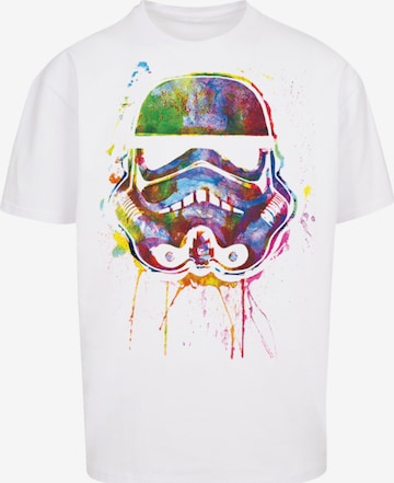 Maglietta 'Stormtrooper Paint Splats' di F4NT4STIC in bianco: frontale