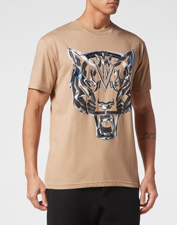 Plein Sport - Camiseta 'Chrome Tiger' en beige