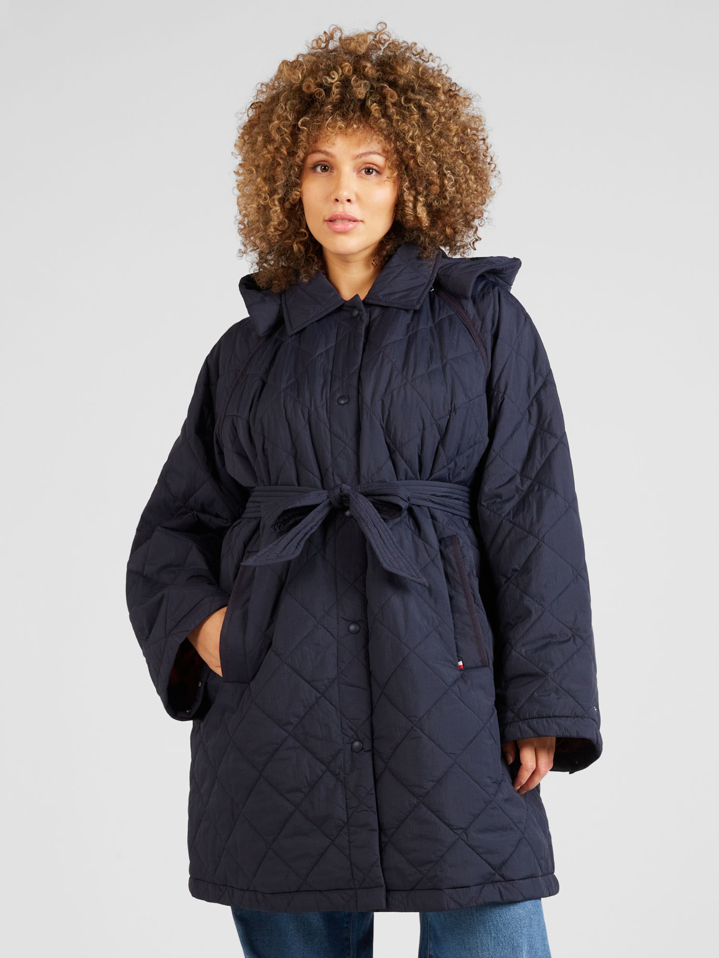 Tommy Hilfiger Curve Winter Coat in Night Blue ABOUT YOU