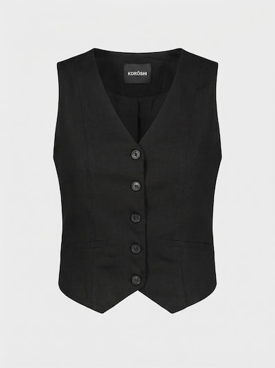 KOROSHI Gilet de costume en noir, Vue avec produit