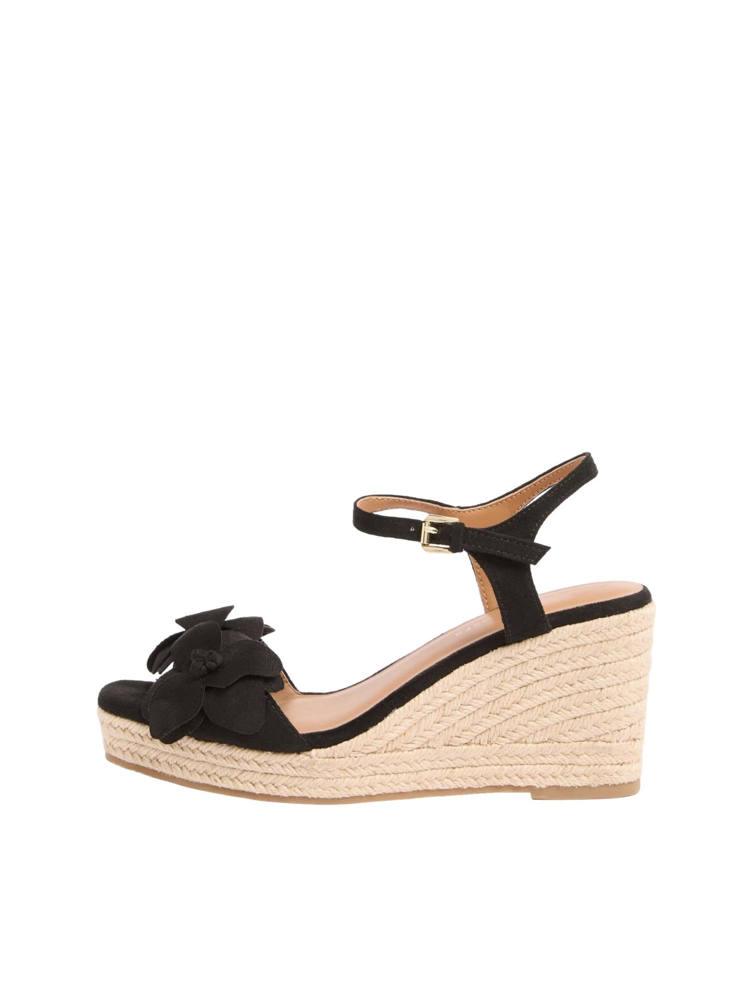 Sandalo di love & roses in nero: frontale