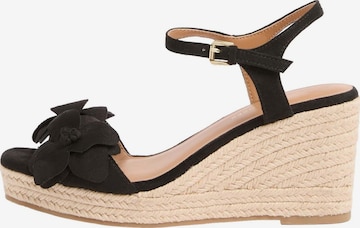 Sandales love & roses en noir : devant