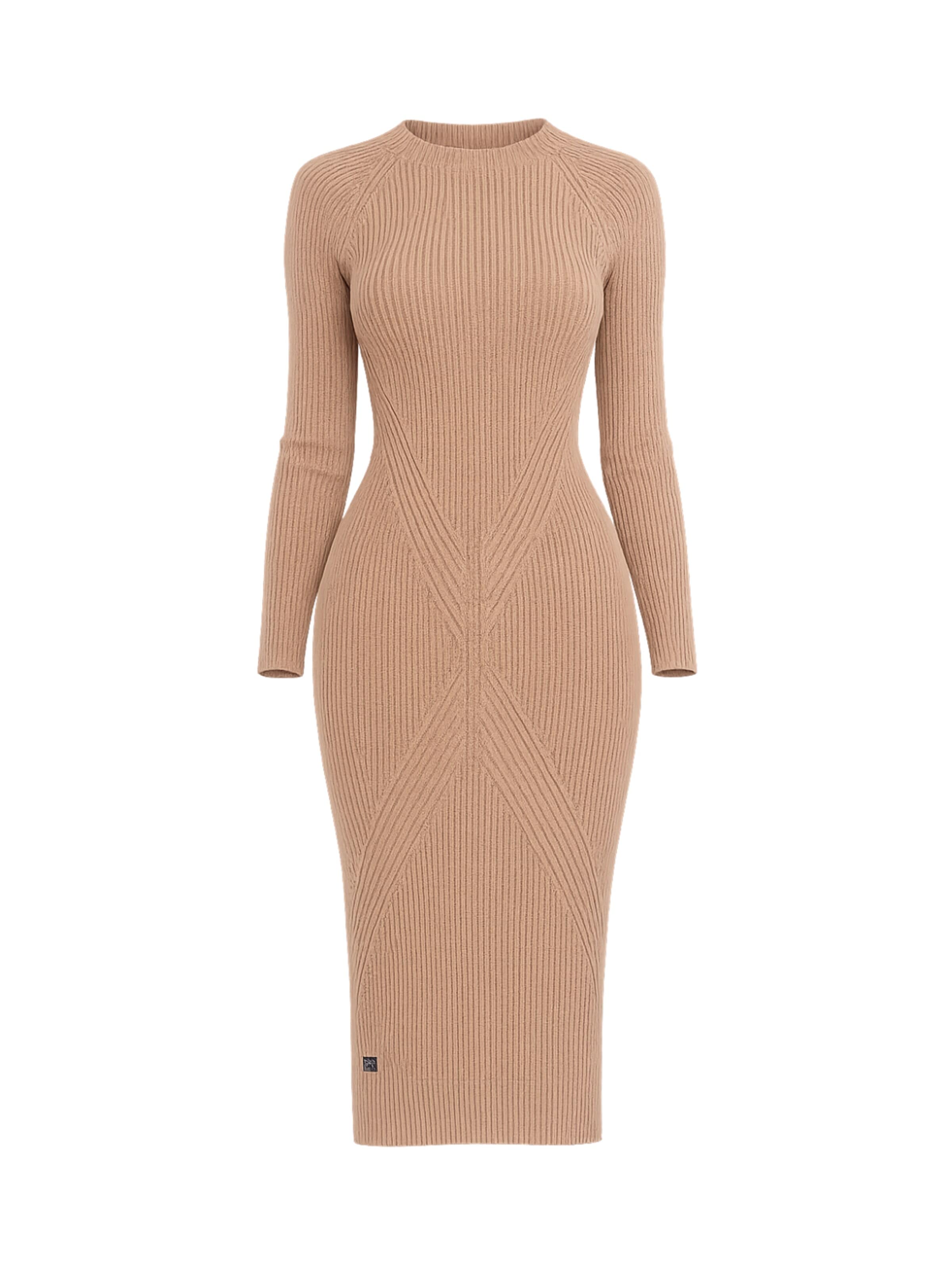 Süel knitwear Strickkleid 'Gabi'‌‌‌‌‌ in Braun: Vorderseite