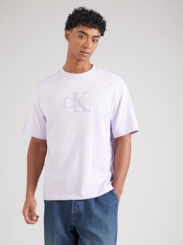Calvin Klein Jeans Normální Tričko – fialová: přední strana