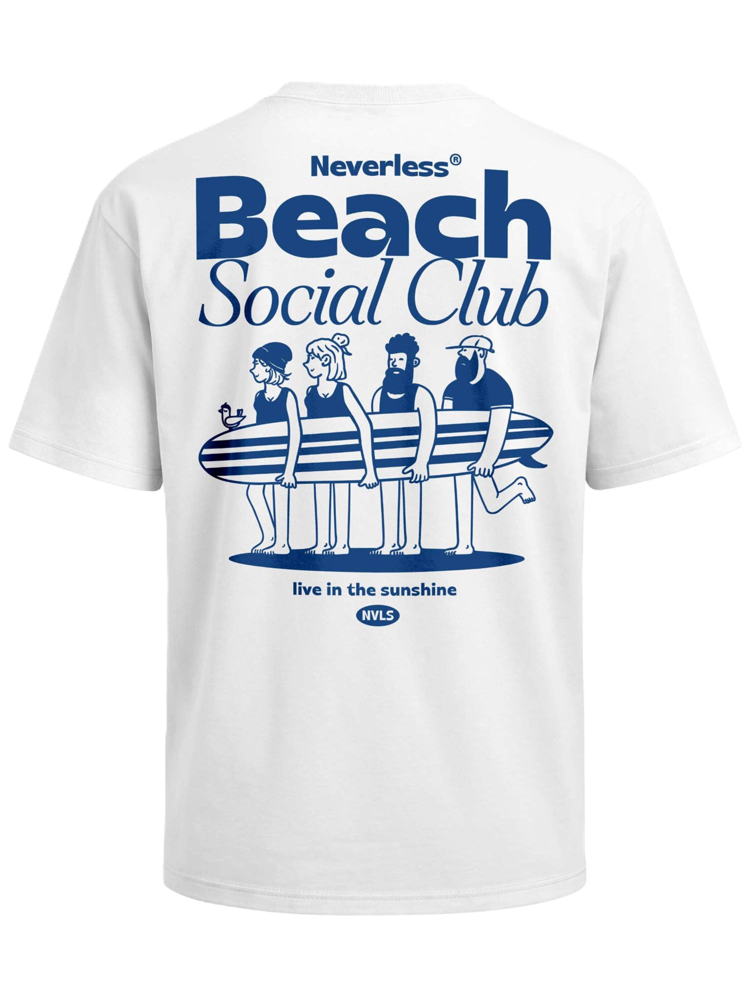 Neverless Shirt 'Beach Social Club' in White