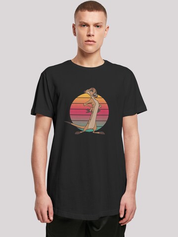 F4NT4STIC Shirt 'Disney König der Löwen Timon Sunset' in Zwart: voorkant