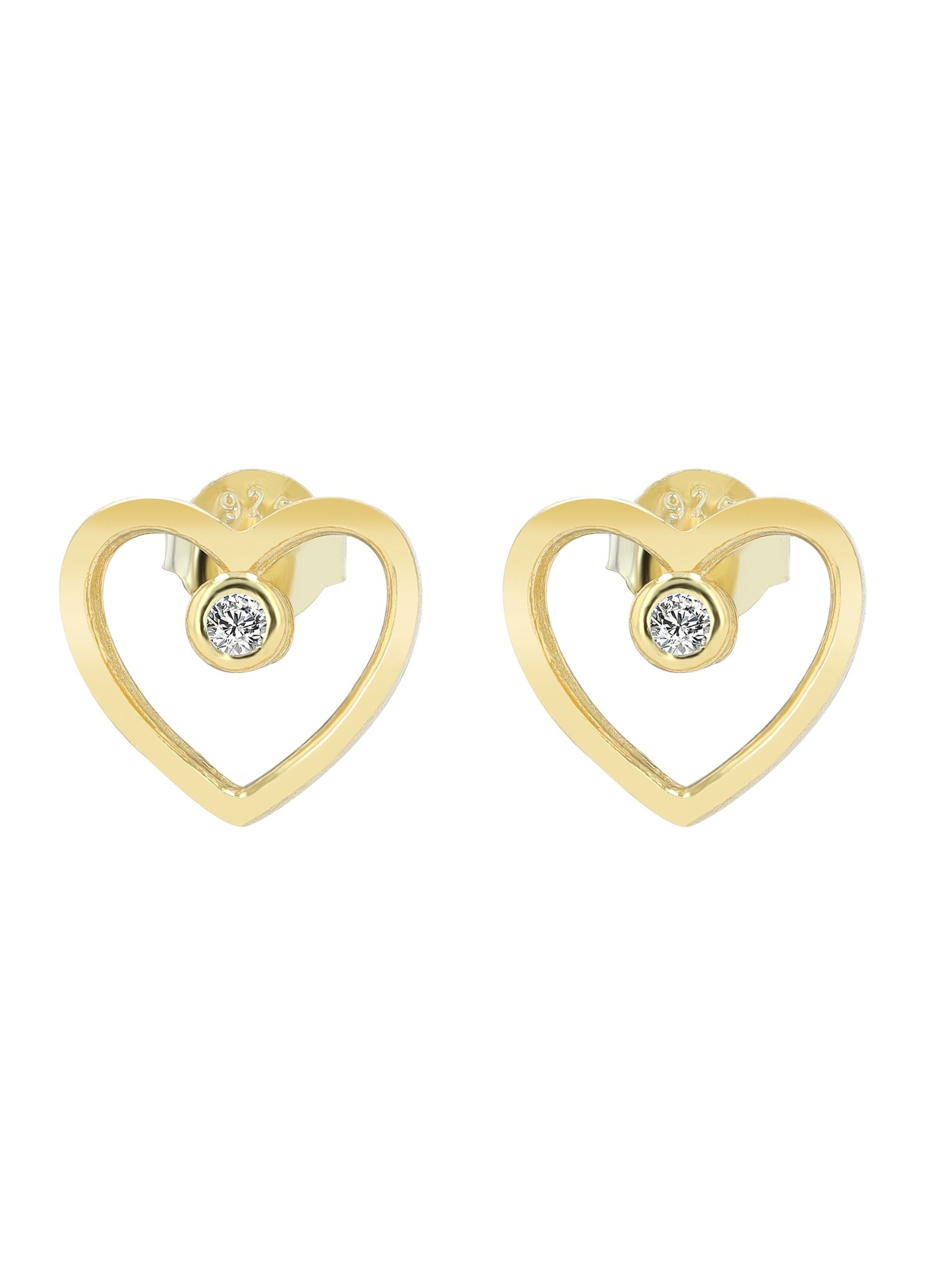 Akzent Earrings 'Canea, 925 Sterlingsilber, langlebig' in Gold: front