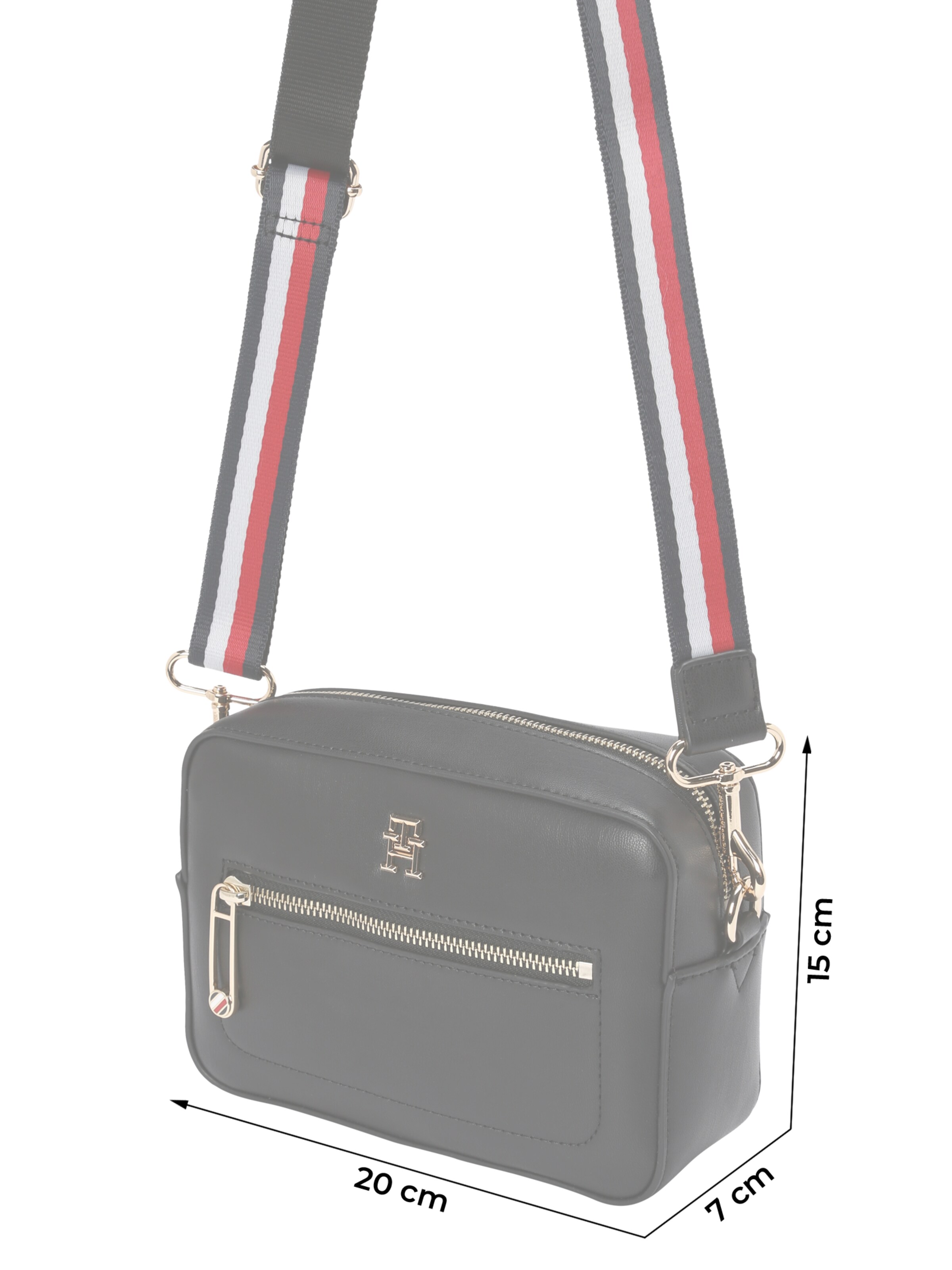 TOMMY HILFIGER Válltáska 'ICONIC' - fekete