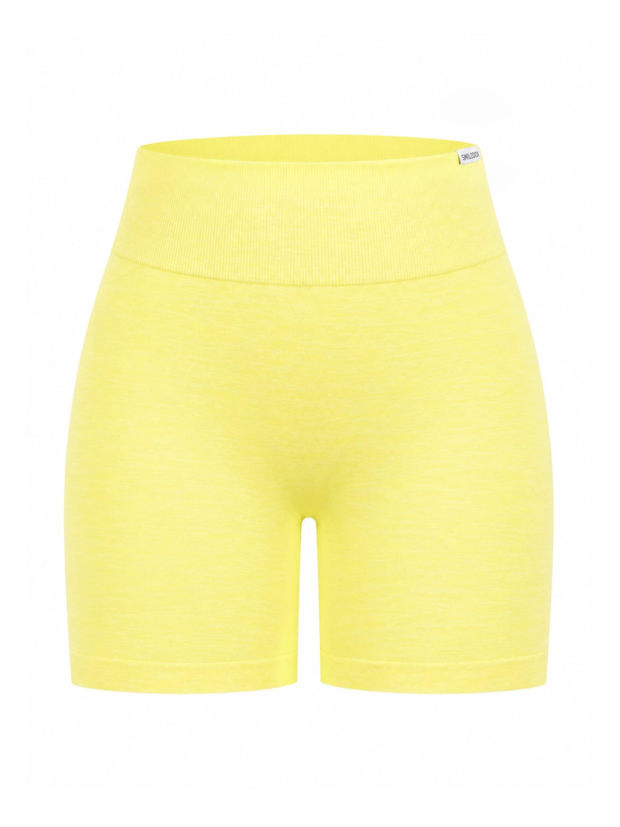 Skinny Pantalon de sport 'Amaze Ultra' Smilodox en jaune : devant
