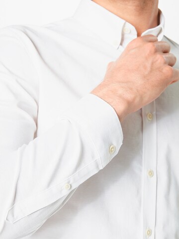 Lindbergh Slim fit Button Up Shirt in White