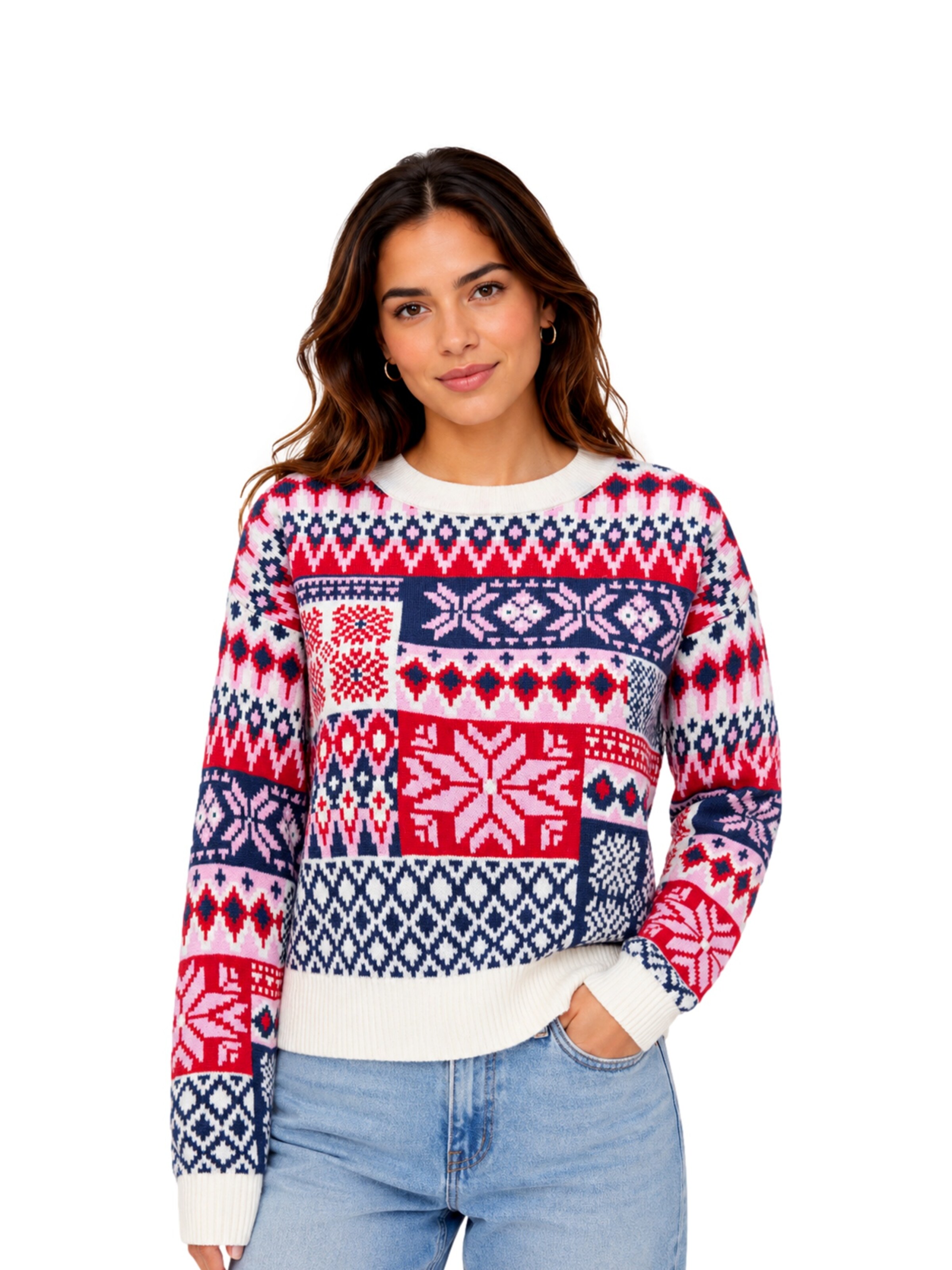 Pull-over 'Xmas Jollie' ONLY en bleu : devant