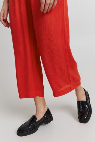 ICHI Wide Leg STOFFHOSE 'IHMARRAKECH' in Rot