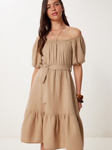 Happiness İstanbul Zomerjurk in Beige: voorkant
