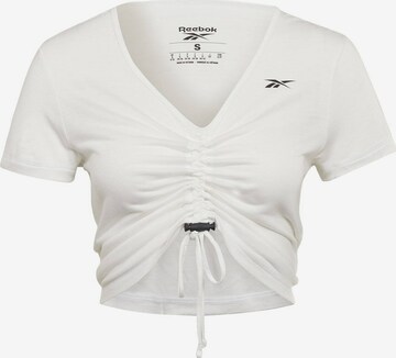 Reebok - Camiseta funcional en blanco: frente