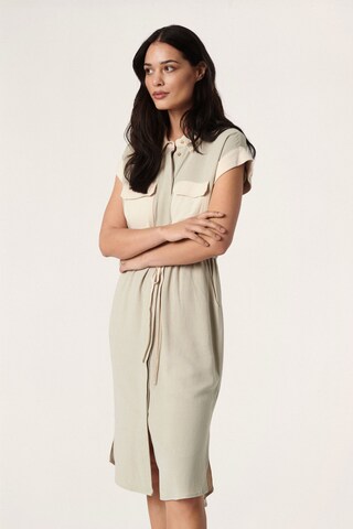 SOAKED IN LUXURY Shirt dress in Beige: front