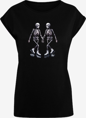T-shirt 'Skeleton Couple Ice Skating Valentine's Day Gift' F4NT4STIC en noir : devant