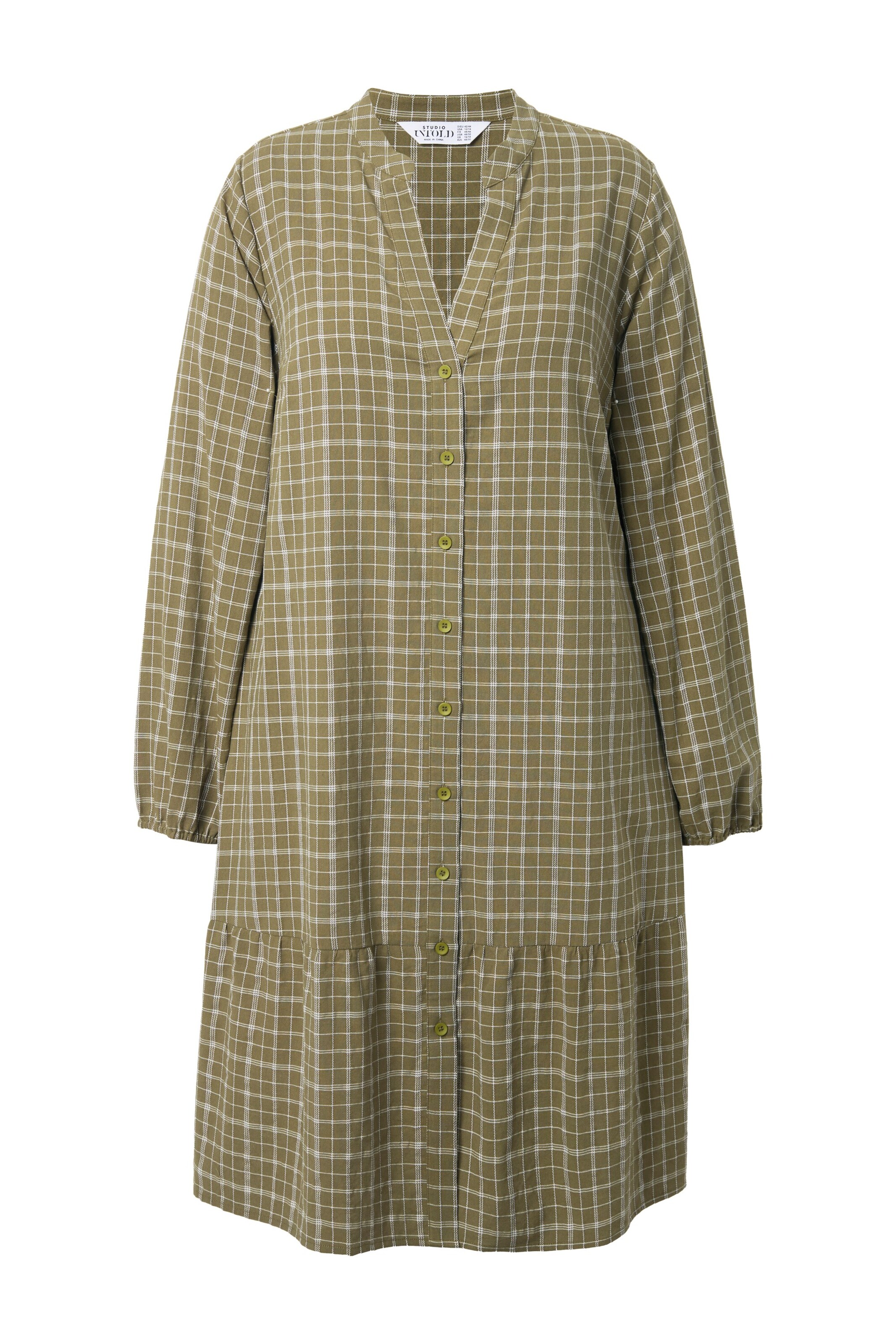 Studio Untold Jurk in de kleur Geel / Grasgroen, Productweergave