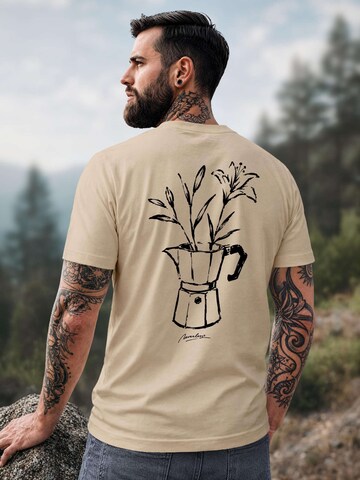Neverless Shirt 'Mokka Flowers' in Beige