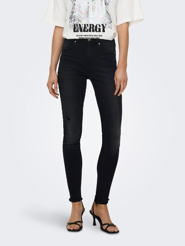 ONLY Skinny Jeans 'WAUW' in Zwart: voorkant