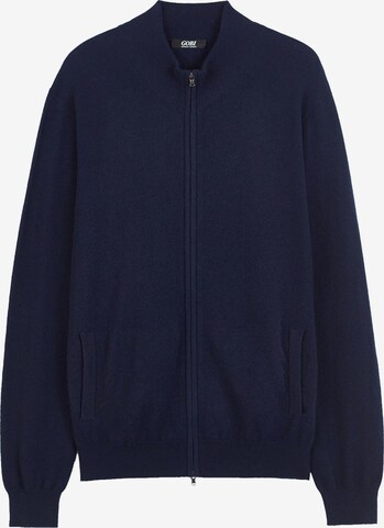 GOBI Cashmere Gebreid vest 'Men's Essential Full-Zip Cashmere Cardigan' in Blauw: voorkant
