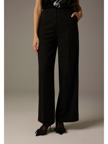 MORE & MORE Wide leg Pleated Pants in Black: front