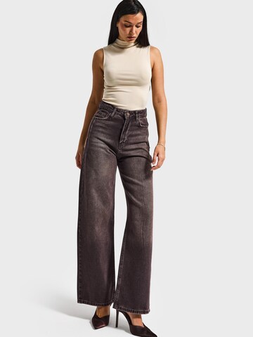 IT'S BASIC Wide leg Jeans 'Olea Wide High Rise Jeans' in Brown