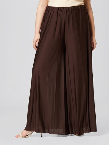 Wide Leg Pantalon 'Samantha' Guido Maria Kretschmer Curvy en marron : devant