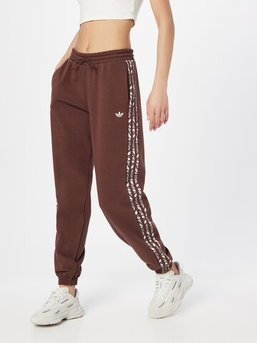 Effilé Pantalon 'Abstract Animal Print' ADIDAS ORIGINALS en marron : devant