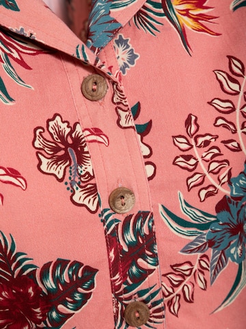 Queen Kerosin Bluse 'Hibiscus' in Pink