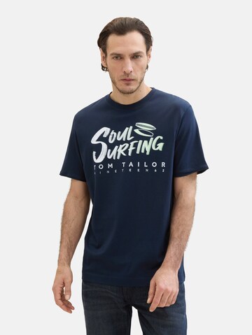 T-Shirt TOM TAILOR en bleu : devant